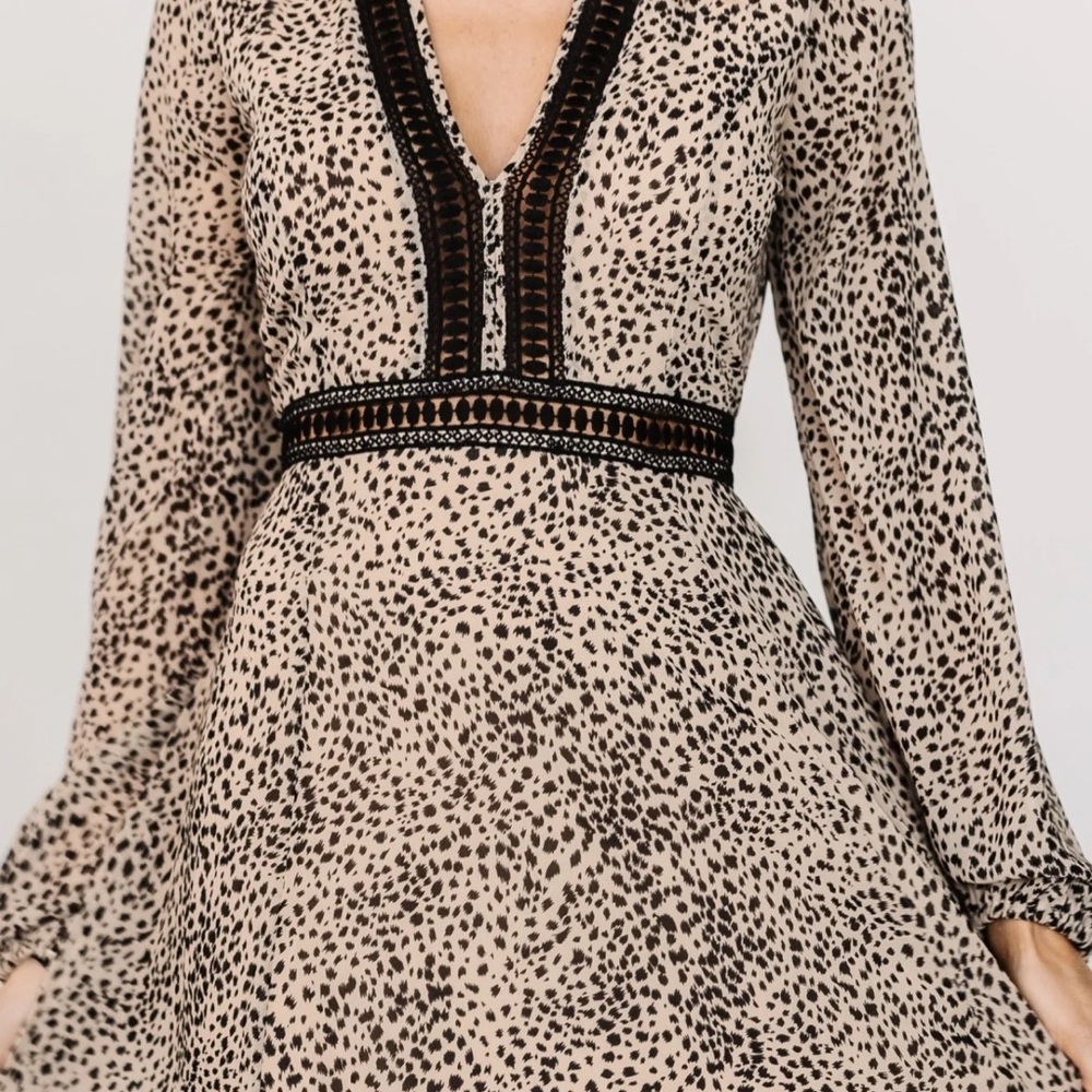 Baltic Born Animal Print Maxi Dress with Black Lace